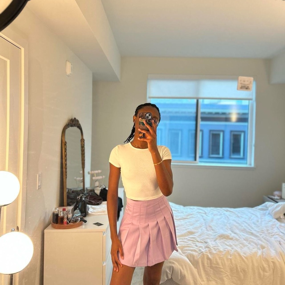 Lilac pleated tennis skirt